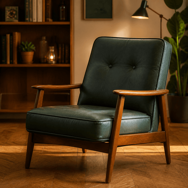 Fauteuil vintage vert importé